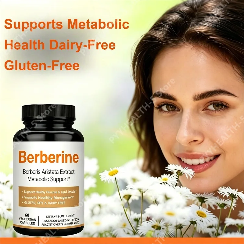 

Berberine Capsules Dietary Supplement Capsule Supports Metabolic Health Dairy-Free Gluten-Free 60 Capsules