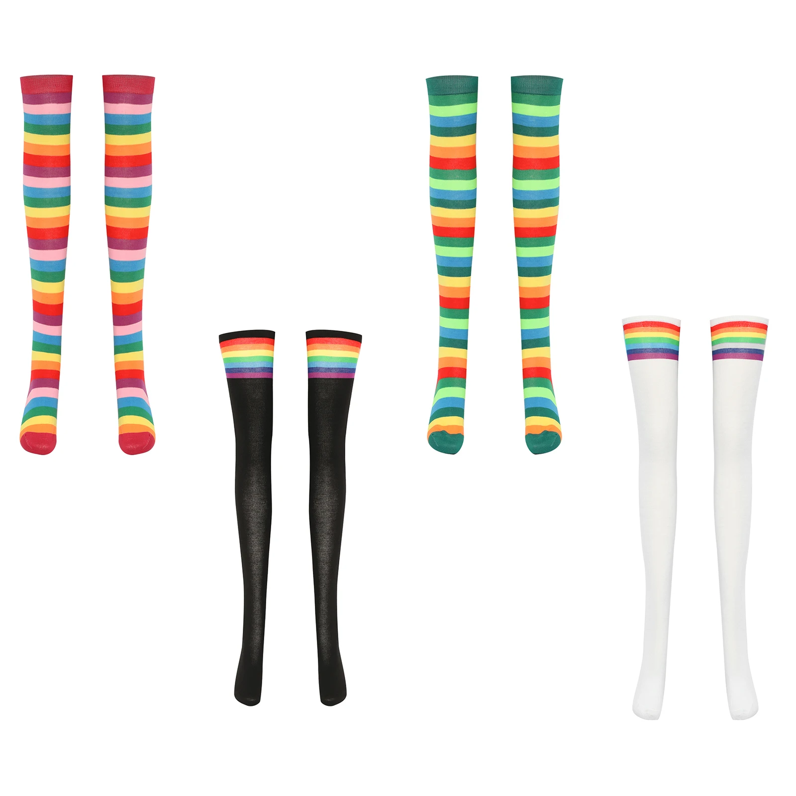 Mulheres novidade all-matched coxa alta overknee meias listradas meias traje acessório para festa cosplay halloween carnaval