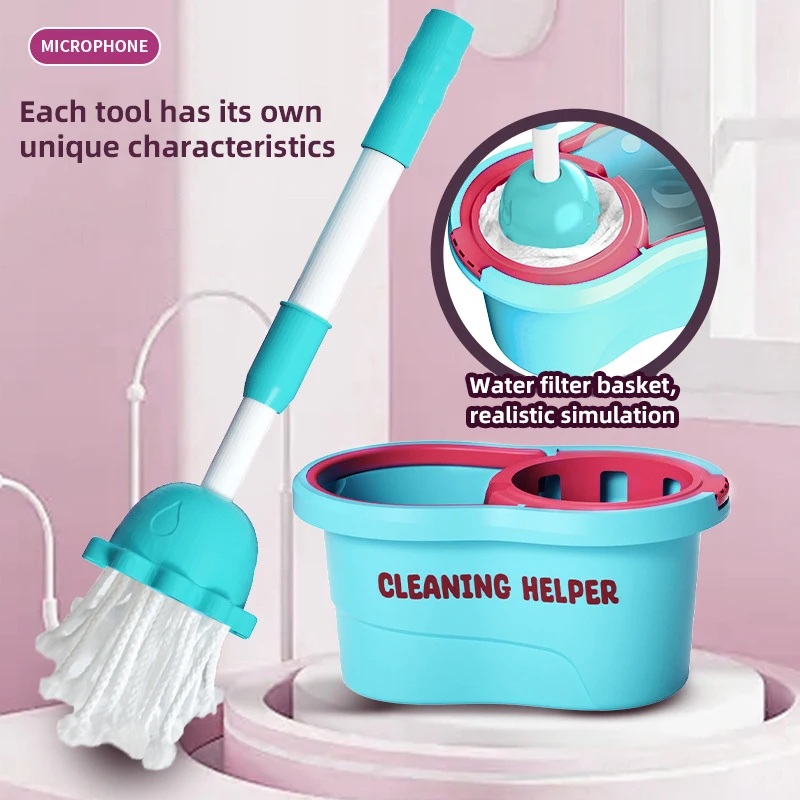 8 stks/11 stks kinderen Fantasiespel Schoonmaken Speelgoed Set Simulatie Bezem, Mop, Stofzuiger Tool Set Huishoudelijk Speelgoed voor Kinderen