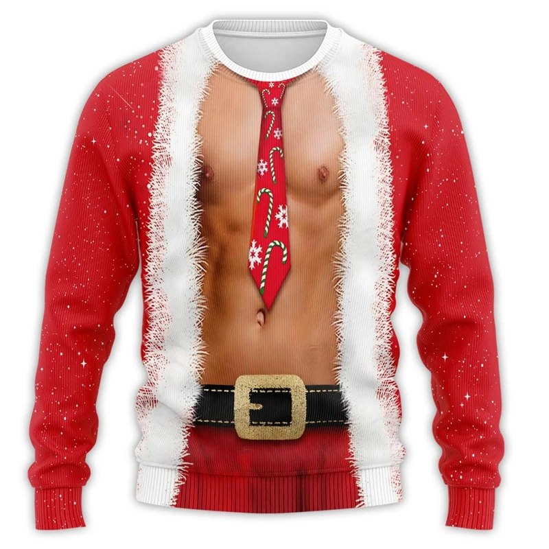 Sudaderas con estampado de Abs falso para hombre, ropa de calle de Hip Hop, jerséis deportivos para gimnasio, chándal de Cosplay triturado en el pecho, paquete de seis