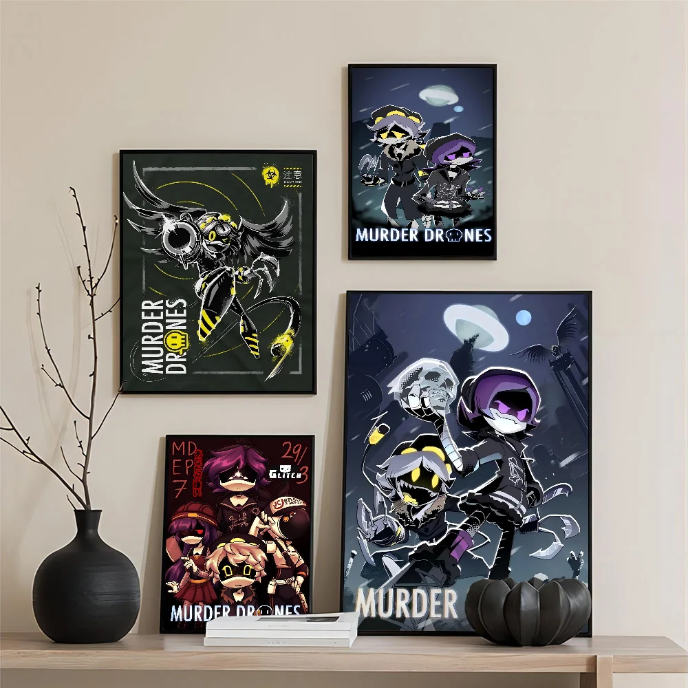 Murder Drones Anime Posters Sticky HD Quality Wall Art Retro Posters For Home Kawaii Room Decor