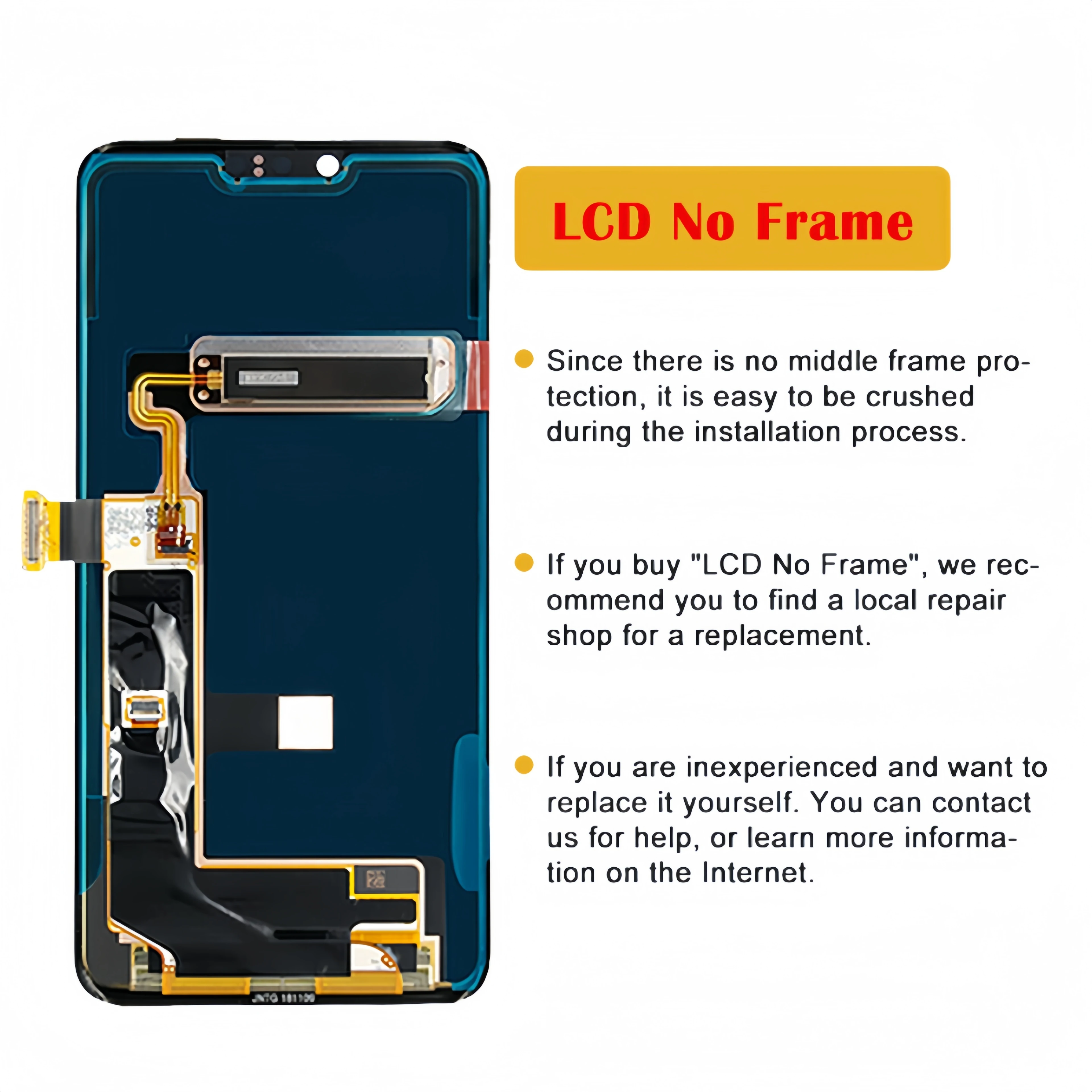 LCD Display Touch Screen Digitizer Assembly Replacement, Fit for LG G8 ThinQ G820N, LM-G820MB, LMG820QM7, LM-G820UMB