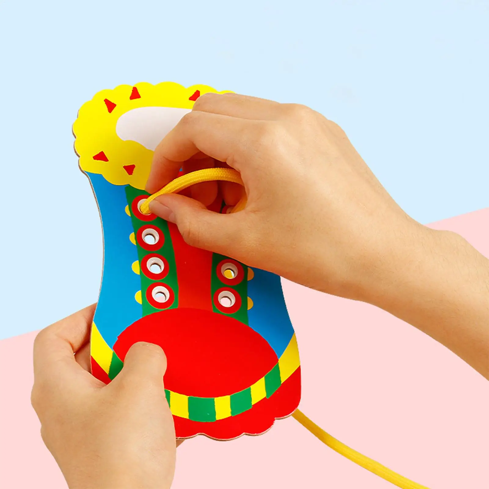Children Shoe Tying Practice Kids Learn To Tie Shoe Laces Early education shoe-tying toy Kids Life Skills (random style)