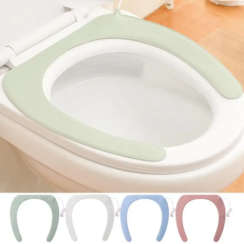 Toilet Heating Seat Soft Comfortable PVC Leather Warm Toilet Seat Cover Pad Universal Waterproof Re-washable Bathroom Seat Pad