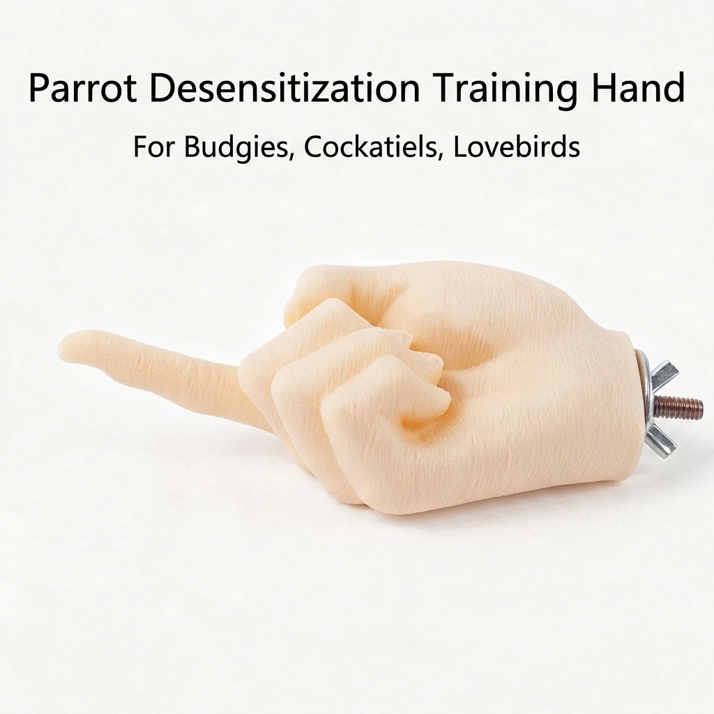 Vogeltrainingshilfe Papageien-Desensibilisierung Künstliche Hand Realistischer Kunststoff-Sitzstab für Wellensittich, Nymphensittich, Agapornis Interaktionswerkzeug – Detail 3