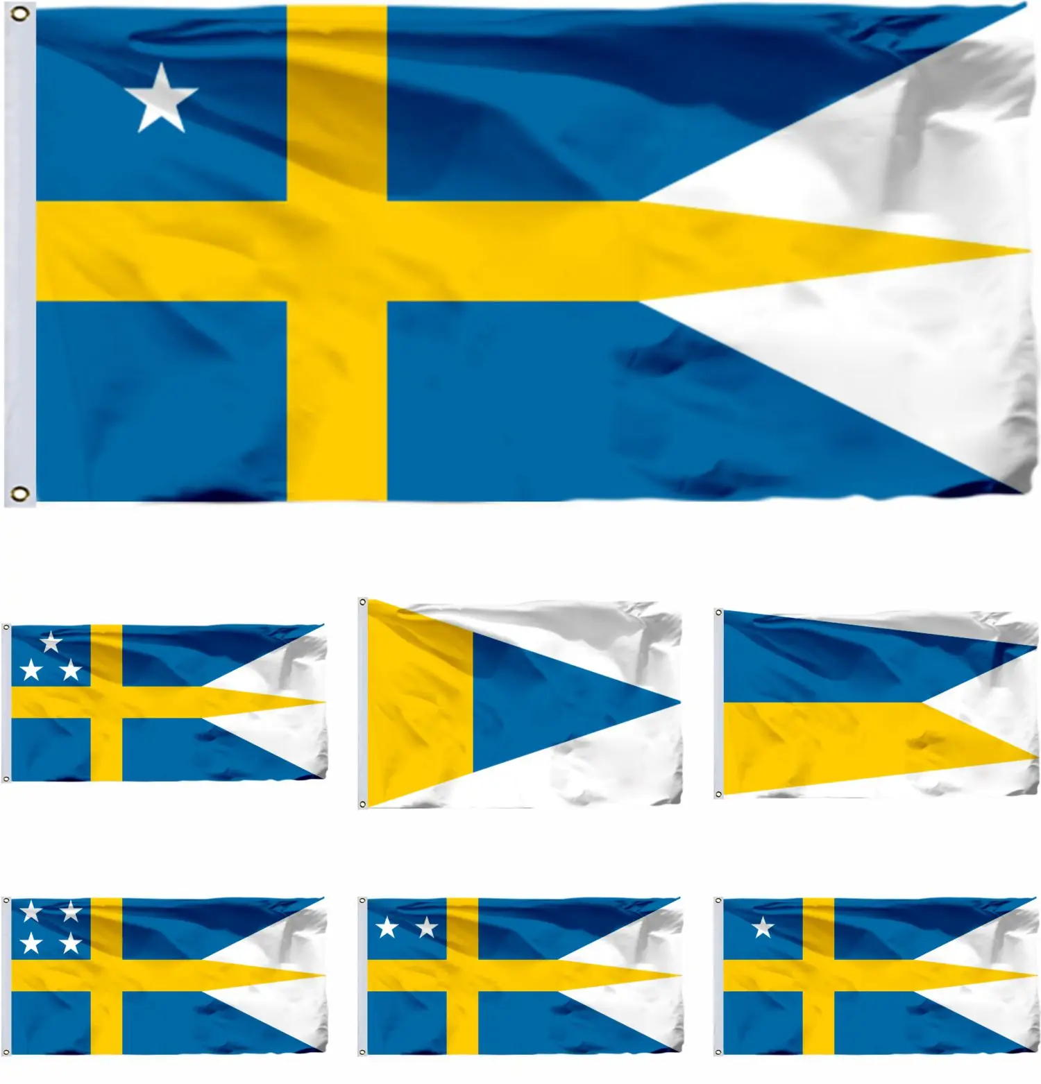 Bandera de los Estados Unidos de rango Naval de la Marina de Suecia, opción de varios tamaños, 3x5 pies, 2x3 pies, 90x150cm, 100D, poliéster, doble costura, pancarta de alta calidad