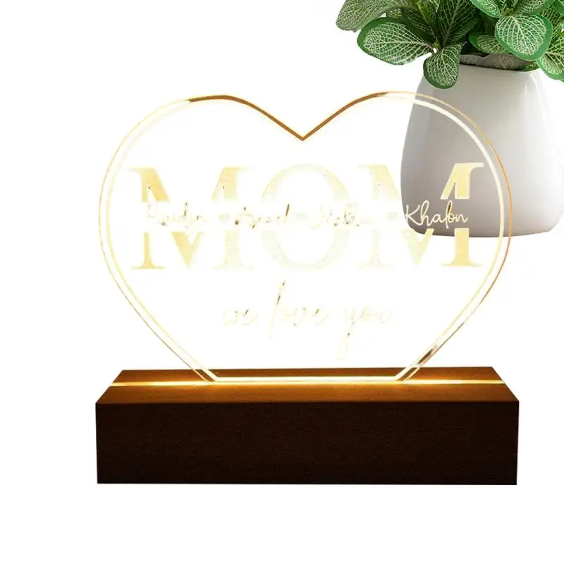 

Mom Gifts Night Light Mom Gifts 3D LED Light Mom Gifts Acrylic Engraved Lamp Night Light For Study Room Bedroom Living Room And