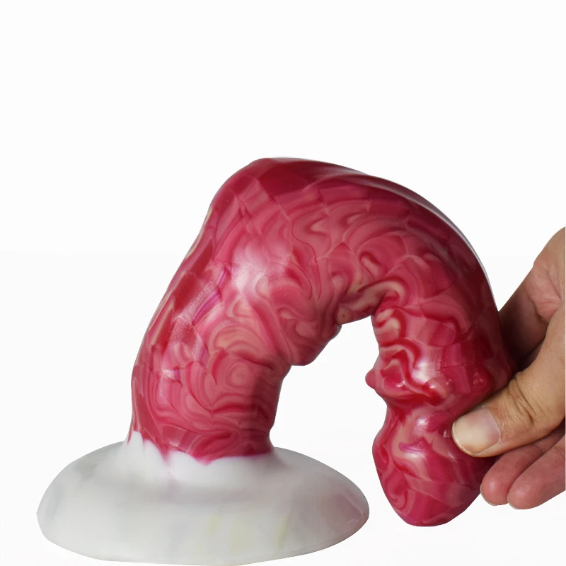 NNSX-consolador de lobo glande realista con ventosa para mujer, pene fuerte de Animal rojo, vaso sanguíneo Real, tapón Anal, productos Sexshop