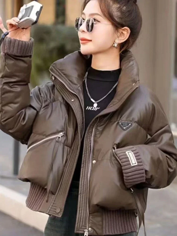 2024 Winter Short Women's Puffer Jacket Oversized Warm Coat Korean Style Casual Outerwear Thick Parka Fashion Loose Down Jacket