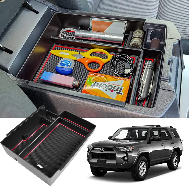 

Armrest Storage Box Center For Toyota 4Runner 2010-2018 2019 2020 2021 202 2023 Console Container Organizer Coin Tray Holder