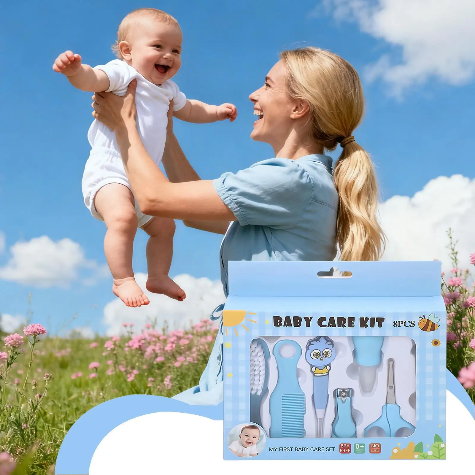 مجموعة الرعاية الصحية للأطفال مجموعة الرعاية الصحية المضادة للاختناق 8 قطع طقم أطفال مع شفاط الأنف للمنزل حمام السفر مستشفى الرعاية النهارية #2