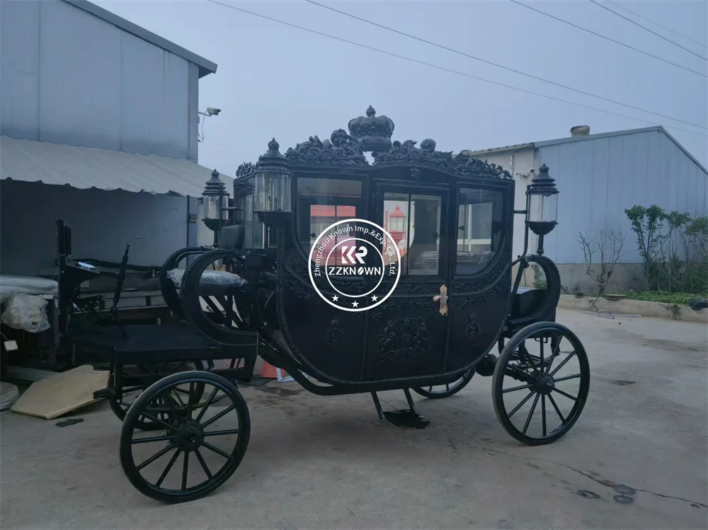 高級四輪電動馬車,ロイヤルワゴン,ウェディングカート,金箔付き馬車