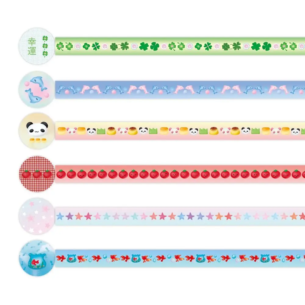 Creative Tomato Printed Decor Tape Waterproof DIY Sticker with Sand-Coated with Release Paper Masking Tape