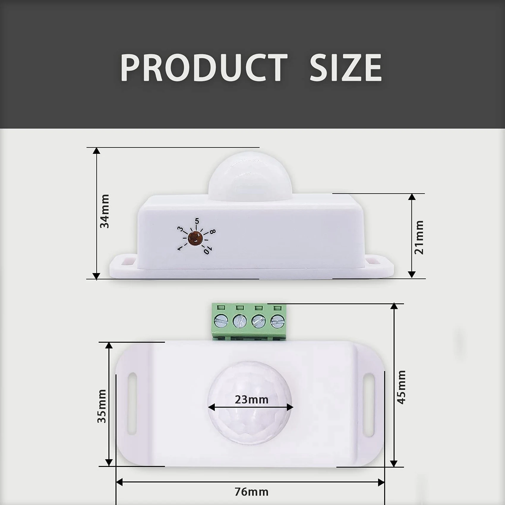 A96K-2X DC 12V 24V PIR Motion Sensor Function Controller LED Switch Body Infrared Switch Motion Timer White For LED Strips