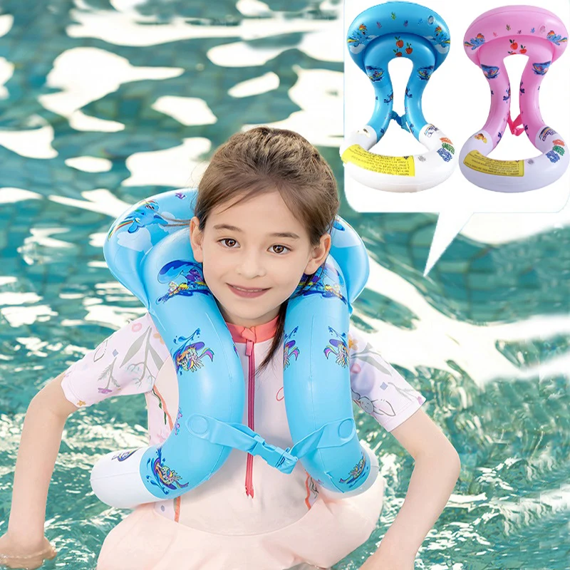 Kids Swim Vest for Child 2-6 Boys Girls Learn Swimming Float Inflatable Swimming Ring for Pool Beach Baby Water Game Summer Toys