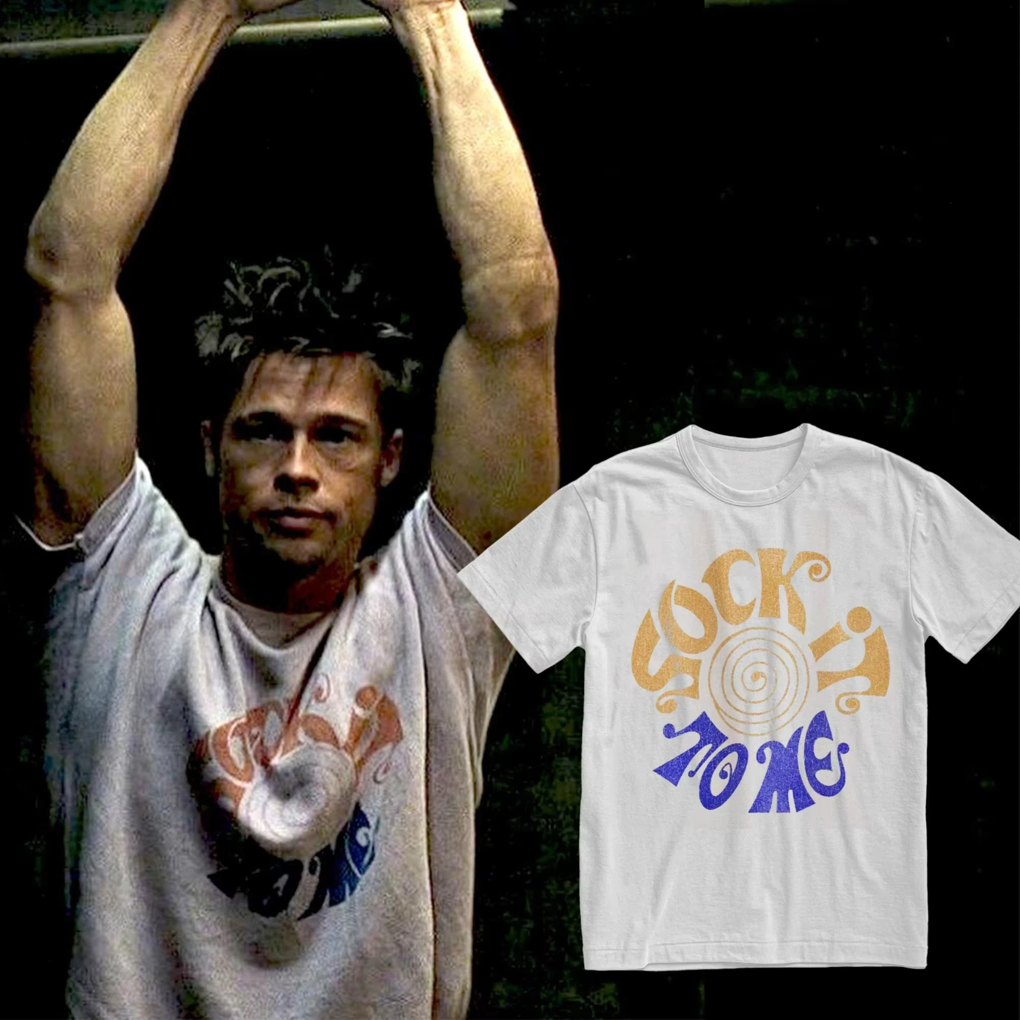Vintage 'Sock It To Me' Graphic Tee 90s Fight Club Style T-shirts for Men's Clothing Casual Streetwear 2026 Summer New T Shirt