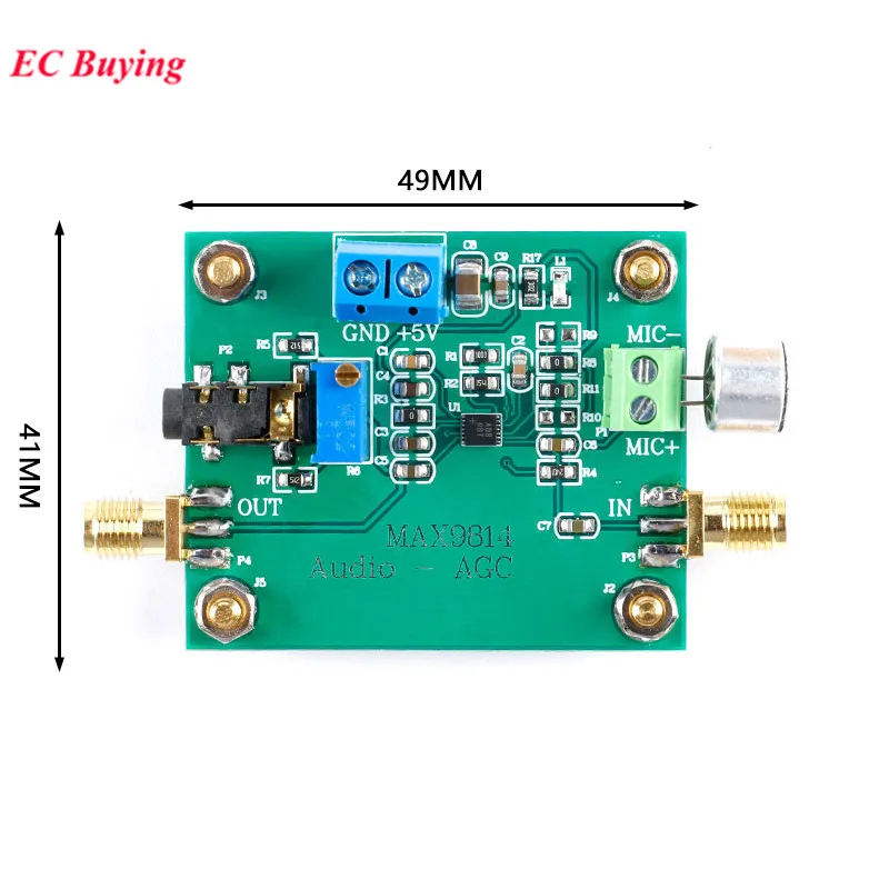 Max9814 módulo de áudio agc placa amplificadora de microfone vga sensor captador microfone som banda de baixa frequência ganho automático