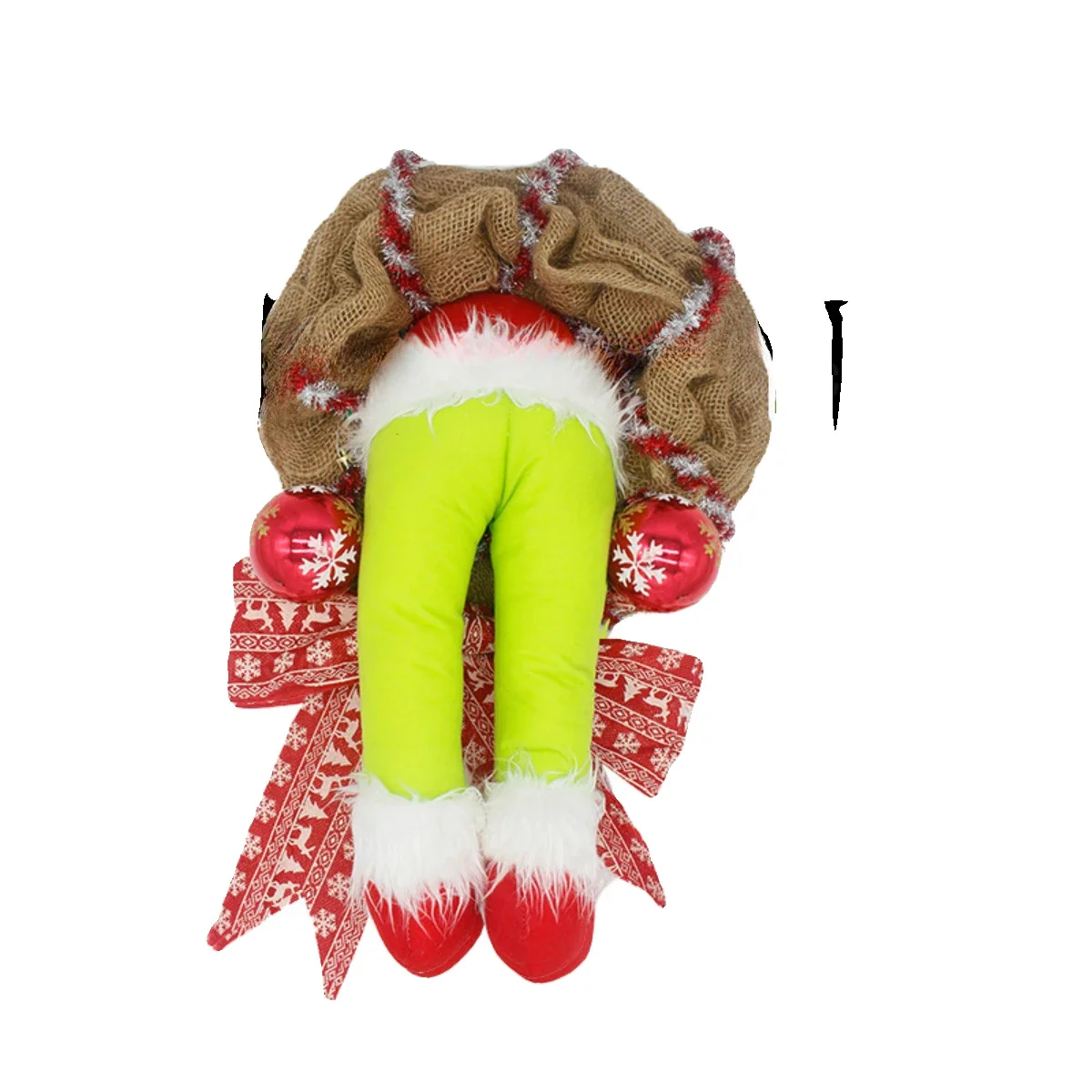 New Christmas wreath creative front door decoration Christmas home decoration props Christmas doll decoration