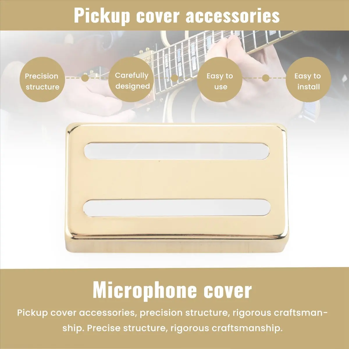 Efficient- Guitar Pickup Cover Accessories 1Pc Durable Guitar Two-Line Humbucker Pickup Cover For Electric Guitars Parts,Gold