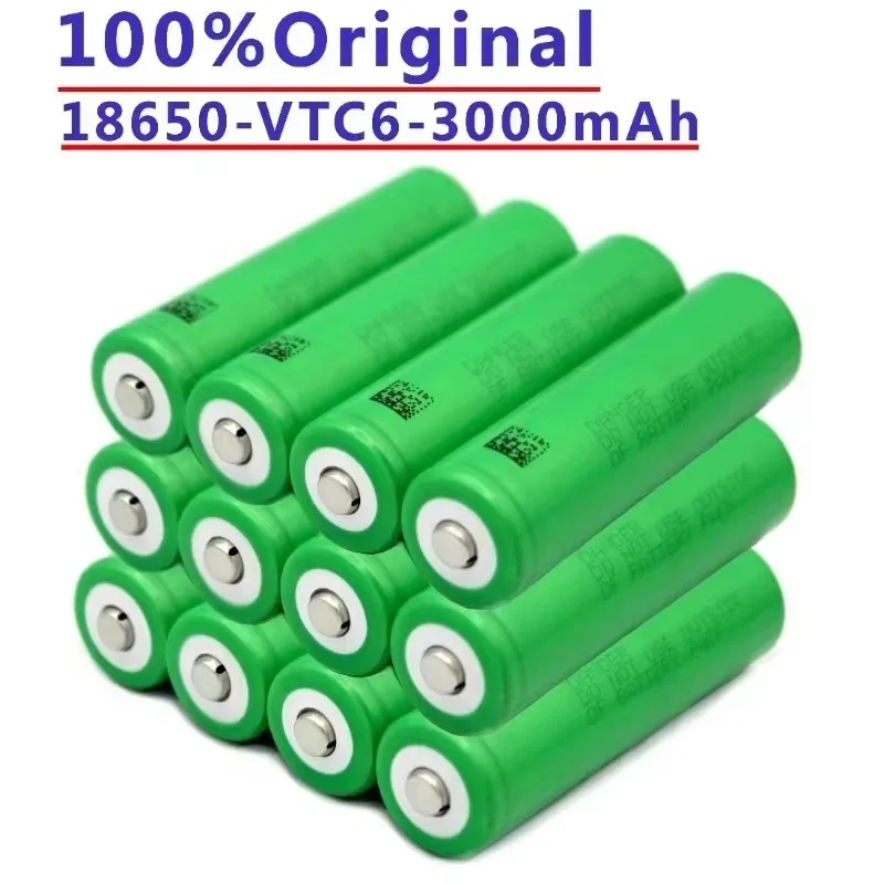 New VTC6 3.7V 3000mAh Rechargeable Li-ion Battery 18650 for Sony US18650 VTC6 30A Toys Flashlight Tools...