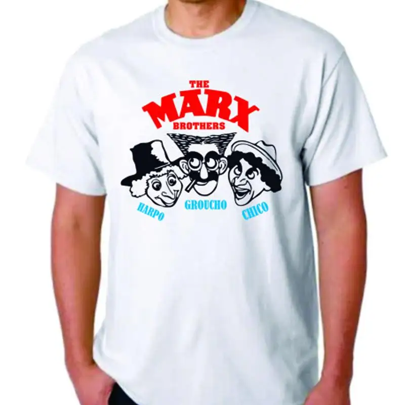 THE MARX BROS T-SHIRT TEE VINTAGE REPRO MOVIE GROUCHO CHICO HARPO COMEDY