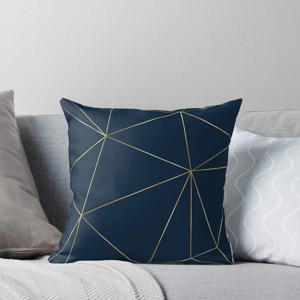 

Navy and Gold Abstract Lines Wall Art Throw Pillow Cushion Covers For Living Room bed pillows pillow