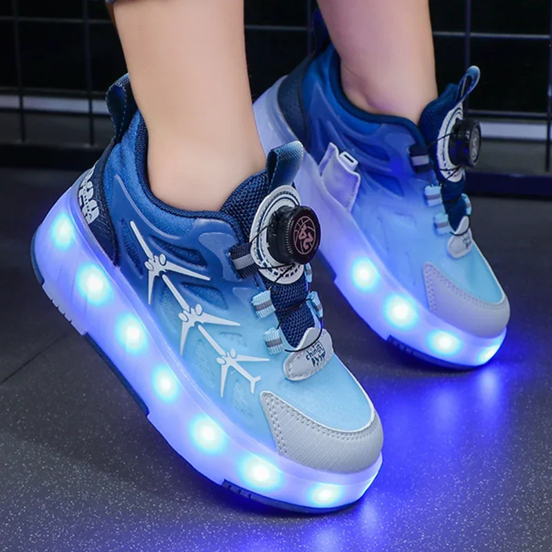 Chaussures de sport respirantes pour enfants, chaussures légères à LED USB, baskets d'entraînement en plein air pour enfants, garçons et filles, à la mode, 2024