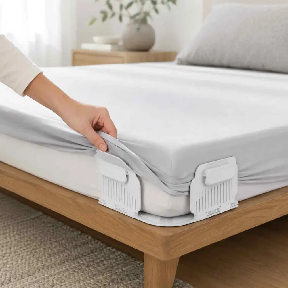 Bed Sheet Holder Clips Mattress Corner Fasteners Adjustable Bed Sheet Holders for Corners Heavy Duty Mattress for Queen