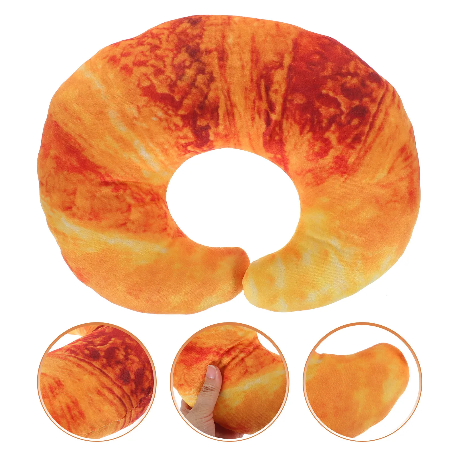 1Pcs U Shape Imitation Bread Neck Pillow Cushion Soft PP Cotton Travel Nap Pillow Portable Comfortable Neck Support Funny Bread