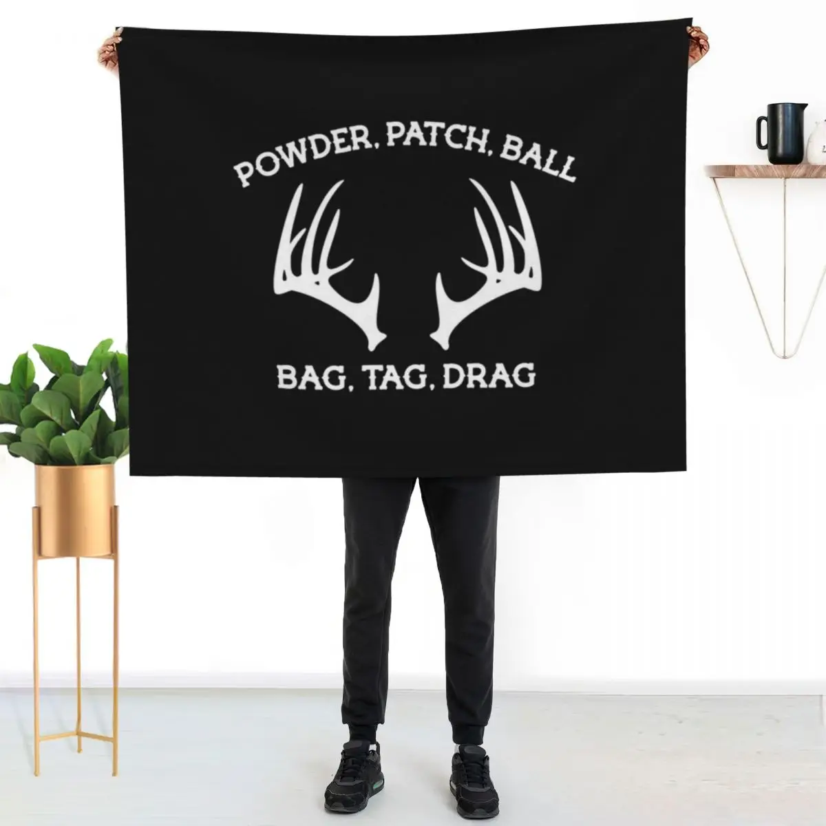 Manta para la Caza de Ciervos, Manta para la Caza de Ciervos con Pólvora Negra, Manta Versátil y Acogedora para Todas las Ocasiones