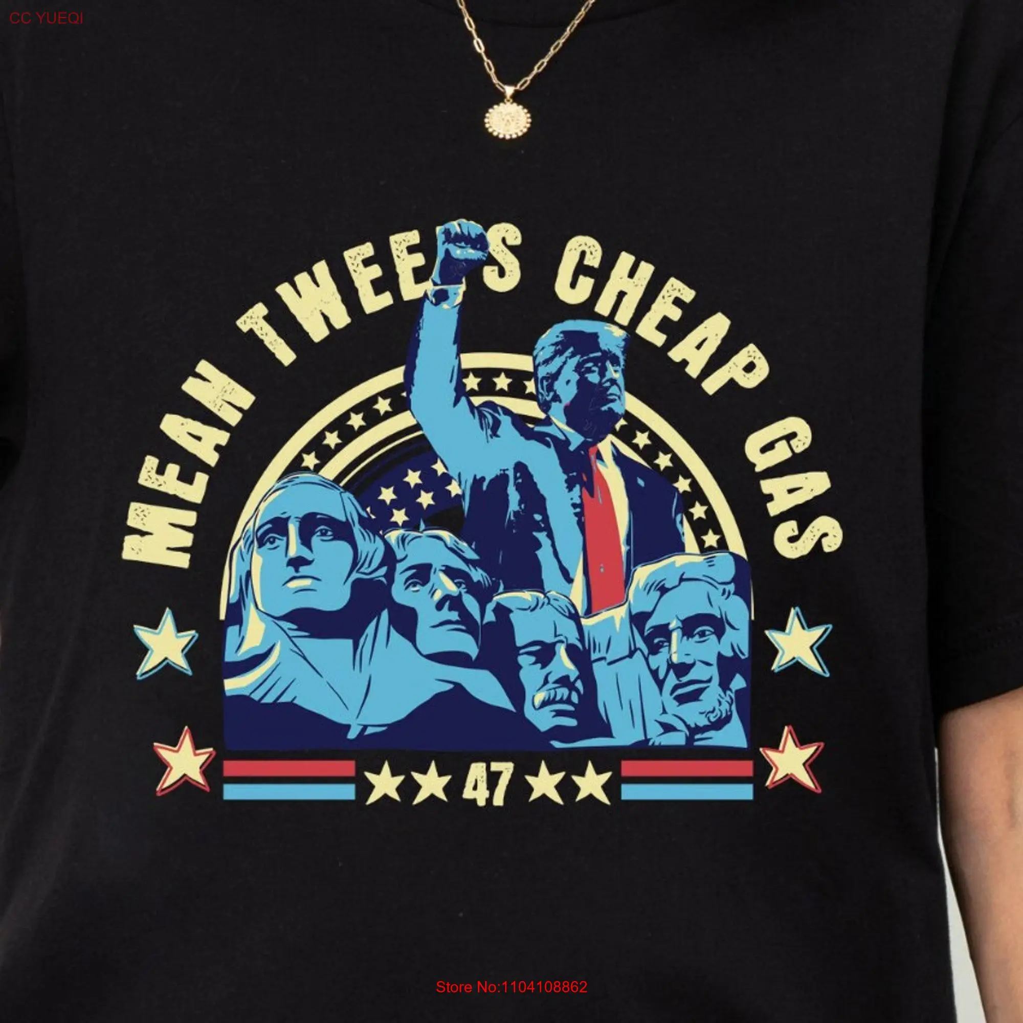 Trump 2024 T Shirt Mean Tweets and Cheap Gas US Presidential Election Assassination long or short sleeves