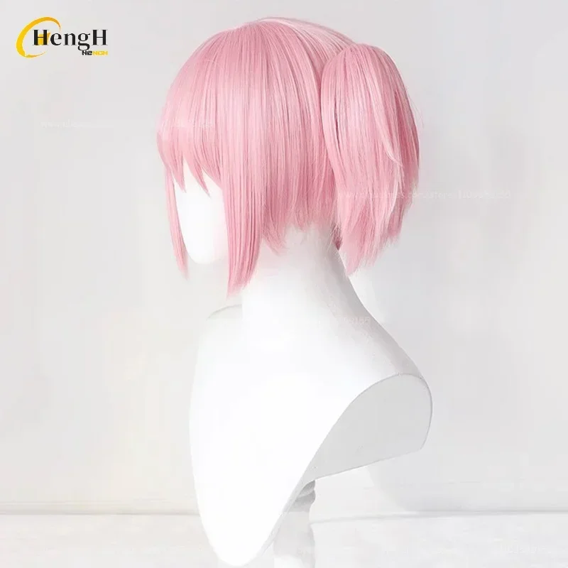 In Stock Synthetic Anime Kaname Madoka Cosplay Wig Short 30cm Pink Double Ponytail Wig Heat Resistant Hair Halloween Party Wigs