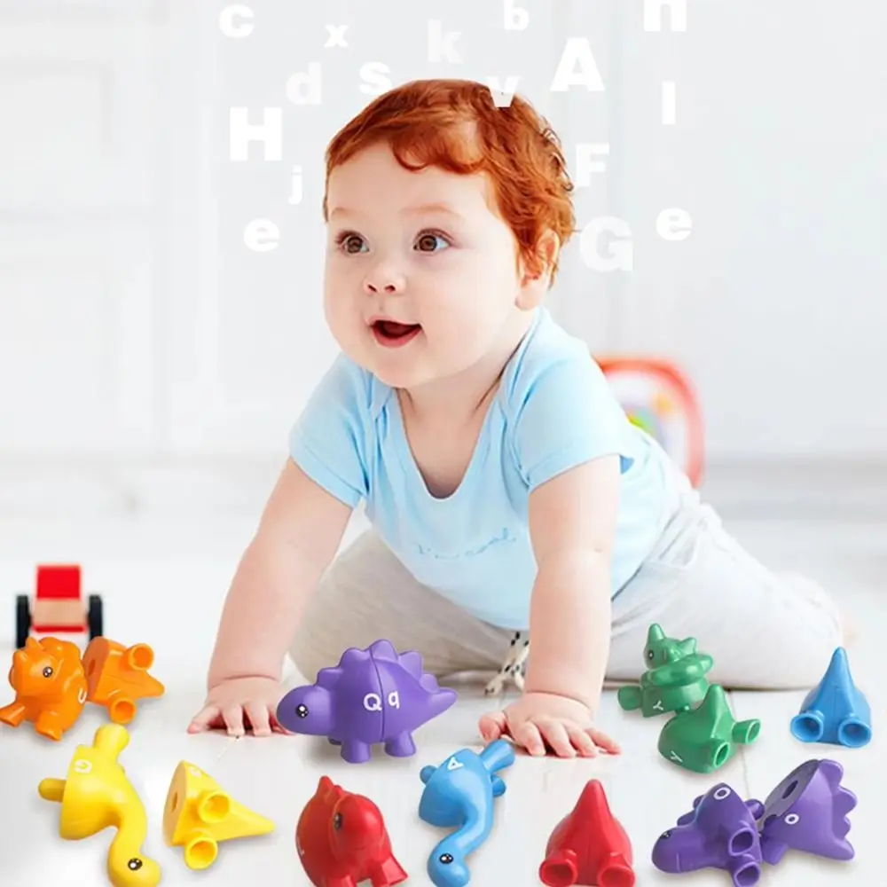 Letras de plástico, letras a juego, bloques de juego de doble cara, clasificación de colores, rompecabezas portátil Montessori