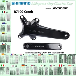 Shimano 105 R7100 Crank 12speed Left Side Right Side 170mm/172.5mm/175mm HOLLOWTECH II For Road Bike Bicycle Crank Original