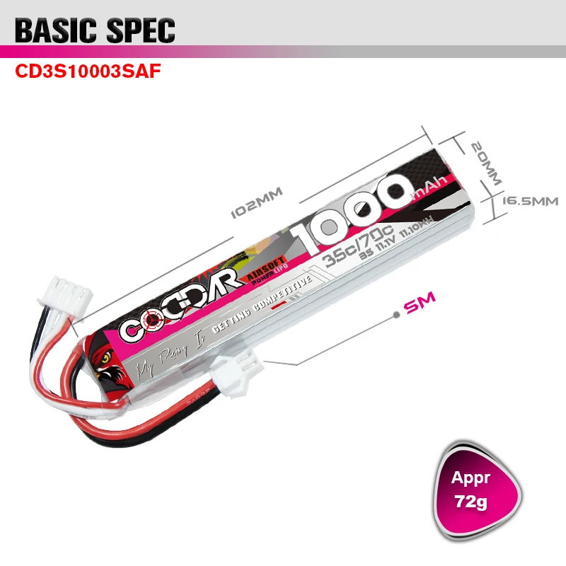 CODDAR 11.1 فولت 3S 1000 مللي أمبير بطارية ليبو مع T/XT30/XT60/SM/Tamiya التوصيل ل Airsoft BB مسدس الهواء ألعاب كهربائية أجزاء البنادق