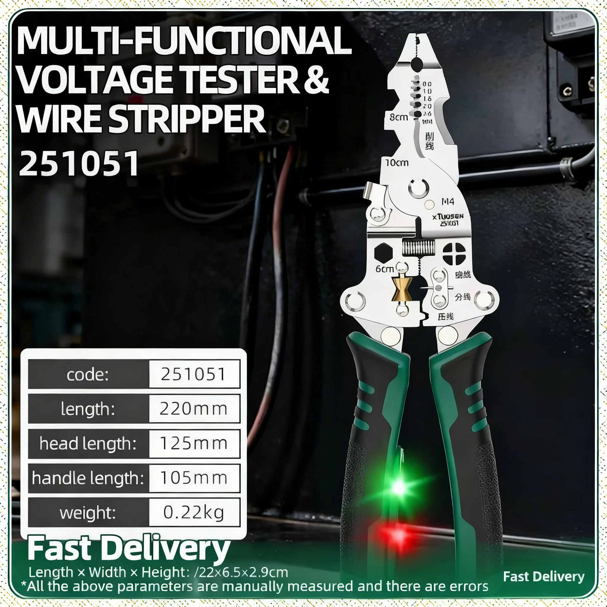 Multifunctional Wire Stripper & Voltage Tester Pliers Foldable Stainless Steel Electrician Tool With Live/Neutral Wire Detection