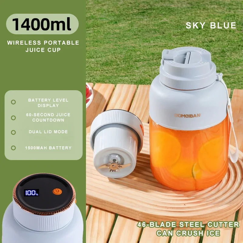 

Wireless Juicer Cup 180w Portable Wireless Juicer Cup With 38-blades Portable Rechargeable Usb Blender For Fruits & Vegetables