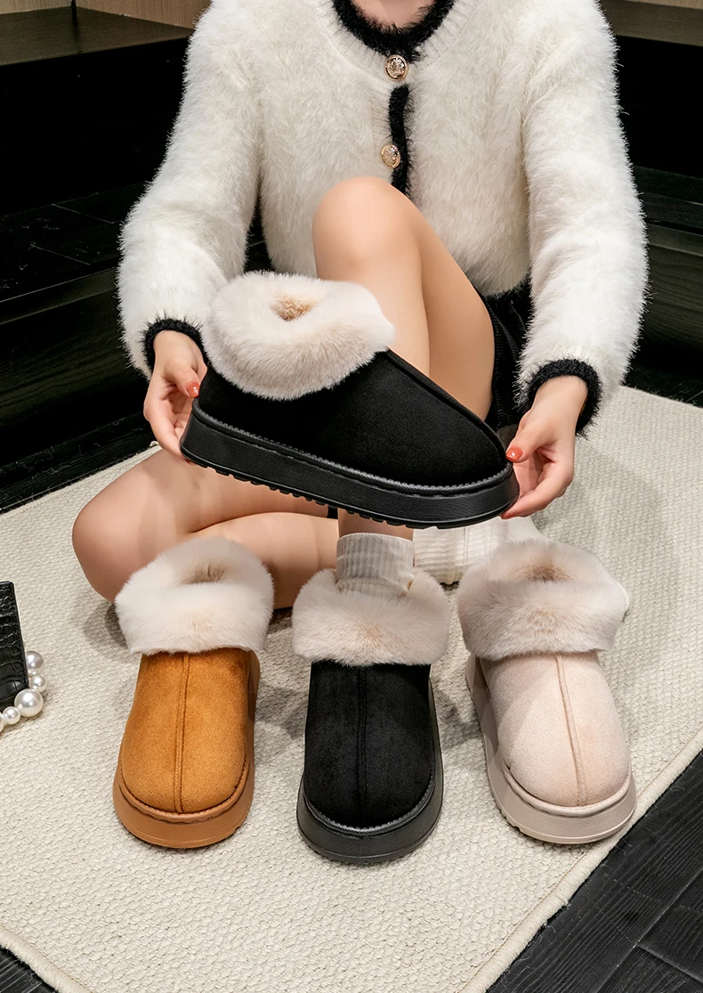 Winter-Slip-On-Hausschuhe für Herren, dicke Memory-Schaum-Sohle, ultraweiches, mit Fleece gefüttert, warme High-Top-Hausschuhe für drinnen und draußen – Detail 14