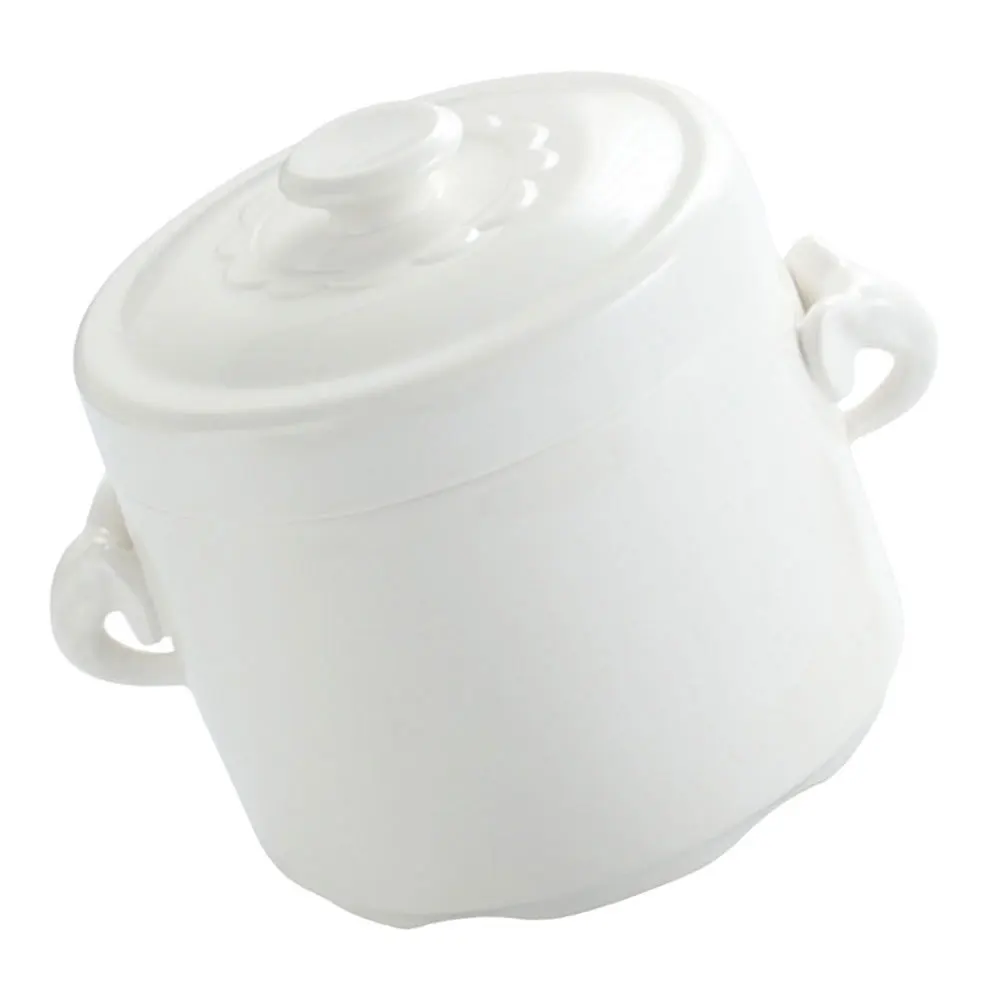 

1Pcs Simple Steaming Bowl with Lid Ceramic Stewing Pot for Stewed Delicacies Portable Soup Cup for Outdoor Indoor Use