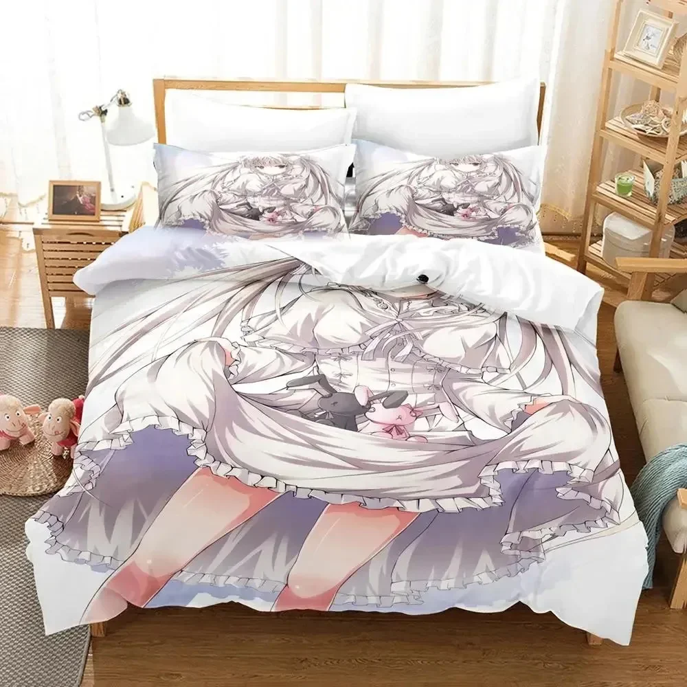 Anime Yosuga no Sora Kasugano  Bedding Set Boys Girls Twin Queen Size Duvet Cover Pillowcase Bed Kids Adult Home Textileextile
