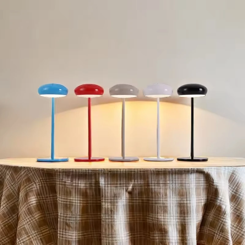 Bedside table light with wireless charger room designer desk lamp