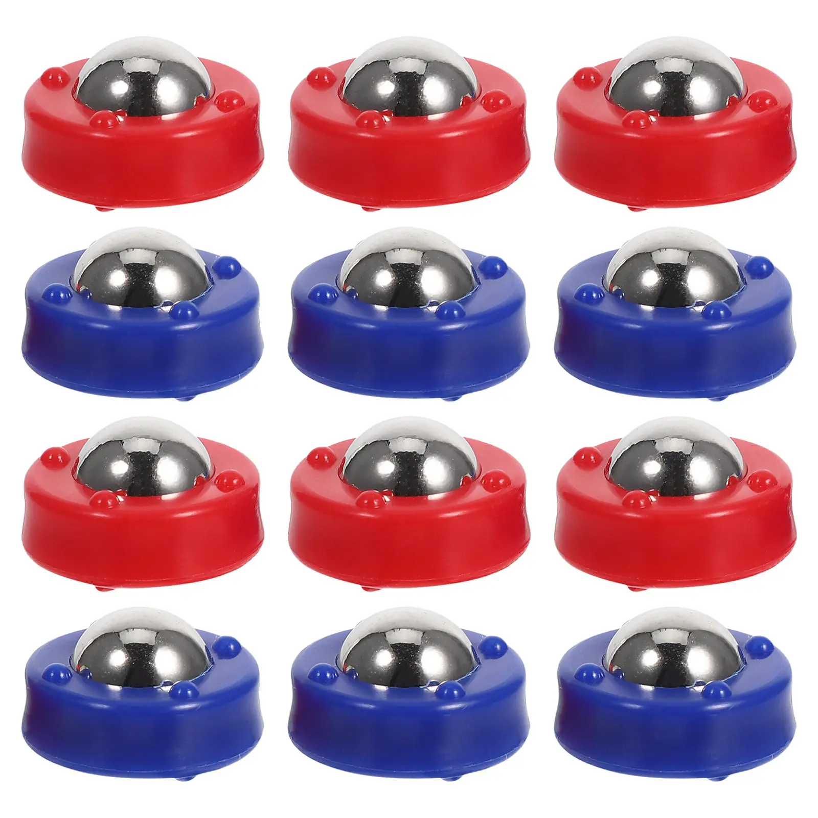 

24Pcs Mini Shuffleboard Pucks Plastic Steel Rollers Replacement Set Desktop Table Tabletop Indoor Outdoor Curling Game