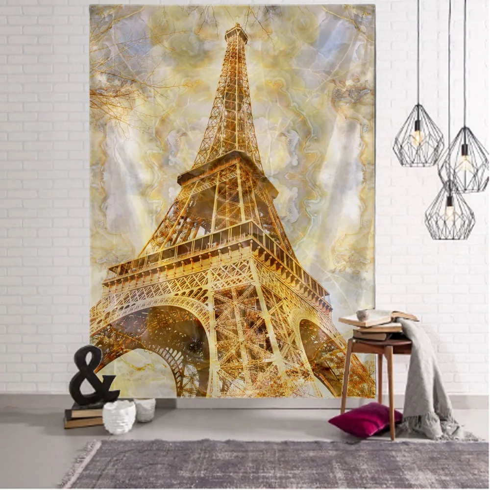 

Eiffel Tower retro background tapestry wall hanging home wall decoration background cloth dormitory living room office tapestry