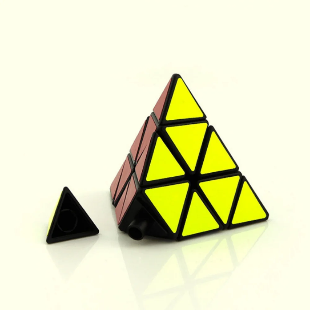 YJ GuanLong 3x3x3 الهرم السلس المكعب السحري التعليمية 3x3 سرعة مكعب مثلث أربعة محاور Tetrahedron الألغاز الاطفال اللعب