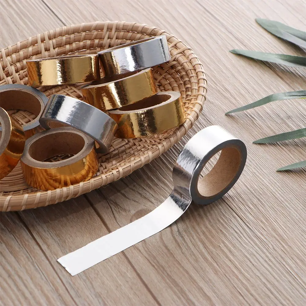 Photo Album Decor DIY Solid Color Stationery Sticker Hot Stamping Scrapbooking Sticky Paper Decor Tape