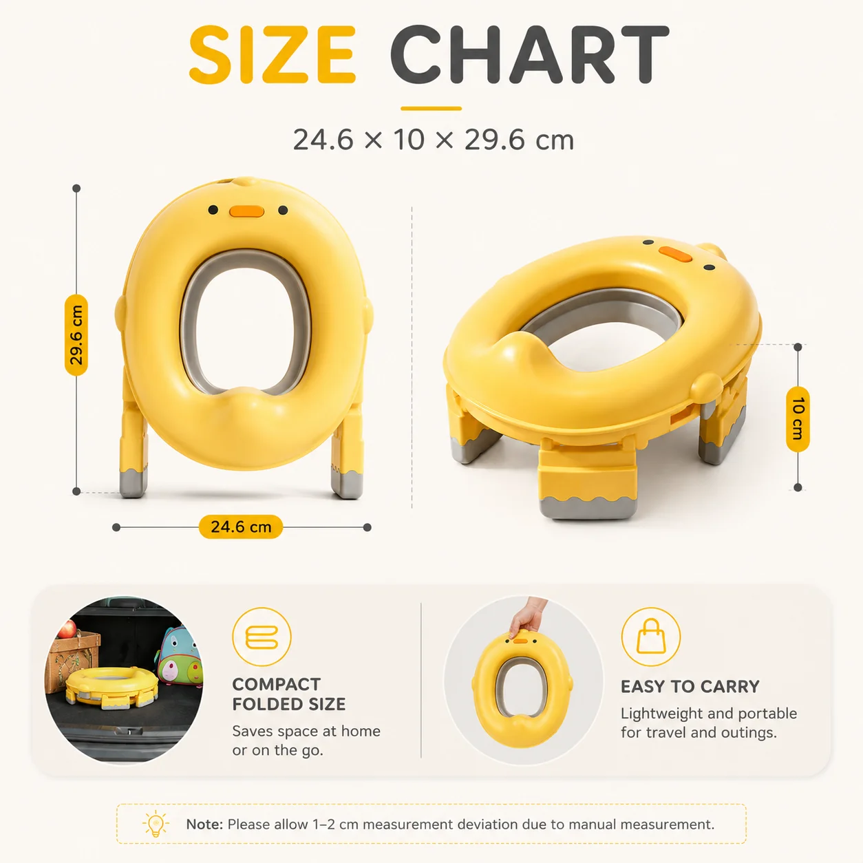 Baby Travel Portable Car Foldable Potty Seat Toilet Training Kids Anti Slip Easy Clean Bathroom Boys Girls Trainer Set Home