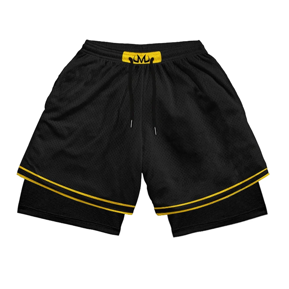 Stylish 2 in 1 Workout Running Shorts for Men Gym Athletic Breathable Quick Dry Shorts Summer Casual Anime Shorts with Pockets image 5
