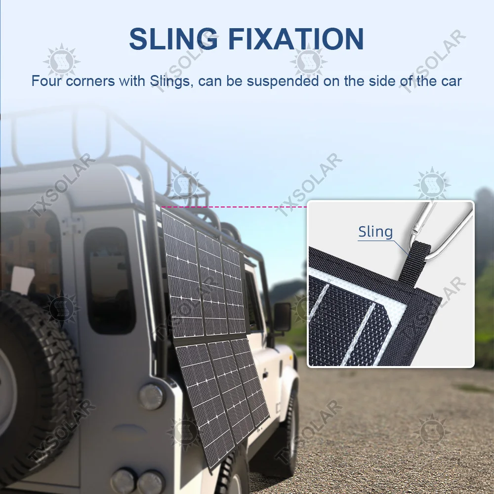 lightweight Outdoor portable100W-500W Flexible Foldable solar panel Saloon car 12 v and 24 v battery charger