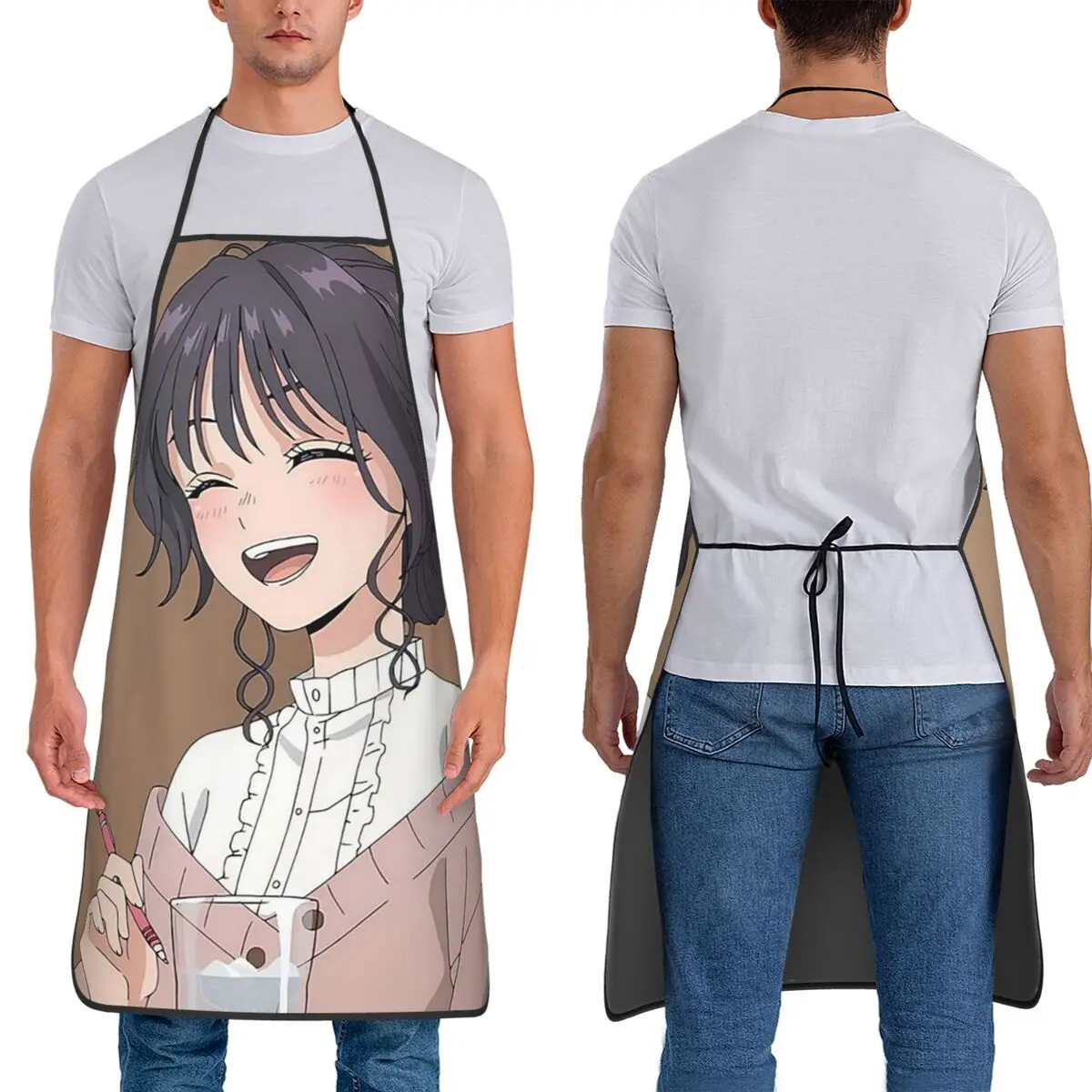 Delantales de Anime con Diseño de Flores Fragantes que Brillan con Dignidad, Delantales de Chef para Cocinar, Delantales de Limpieza de Cocina para Mujeres y Hombres, Delantales para Pintar