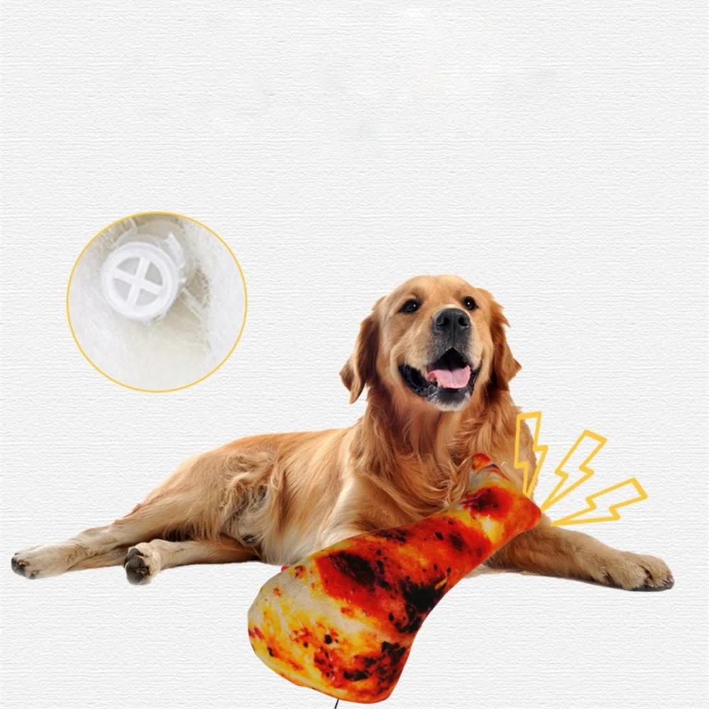 Dog Chew Squeaky Toy Soft Simulation Food Shape Plush Dogs Toy Bite Resistant Puppy Clean Teeth Molar Interactive Training Toys